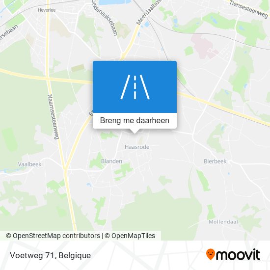 Voetweg 71 kaart