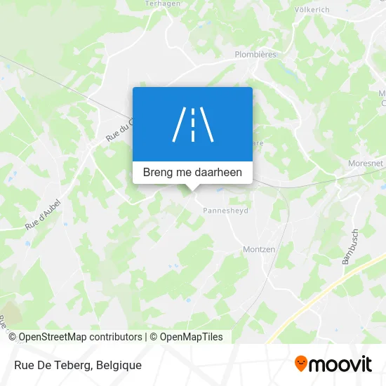 Rue De Teberg kaart