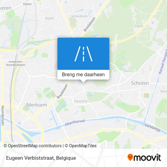 Eugeen Verbiststraat kaart