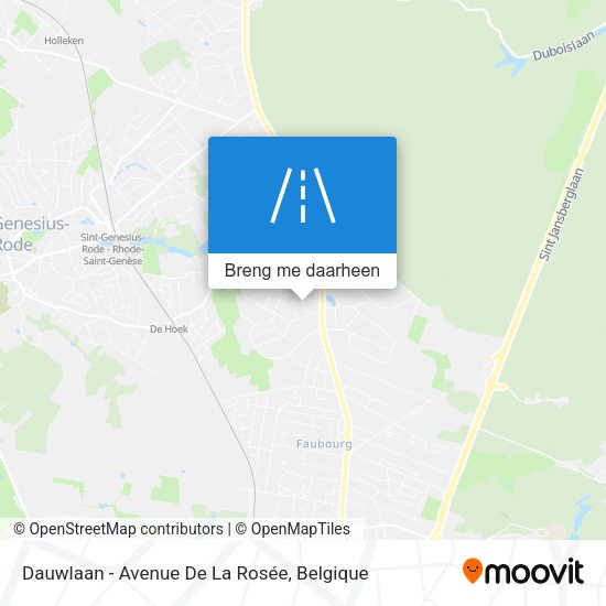 Dauwlaan - Avenue De La Rosée kaart