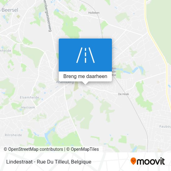 Lindestraat - Rue Du Tilleul kaart