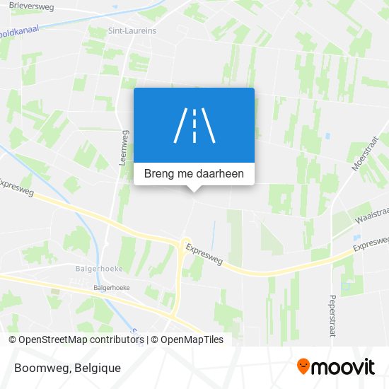 Boomweg kaart