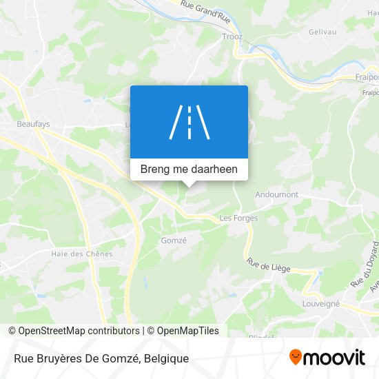 Rue Bruyères De Gomzé kaart