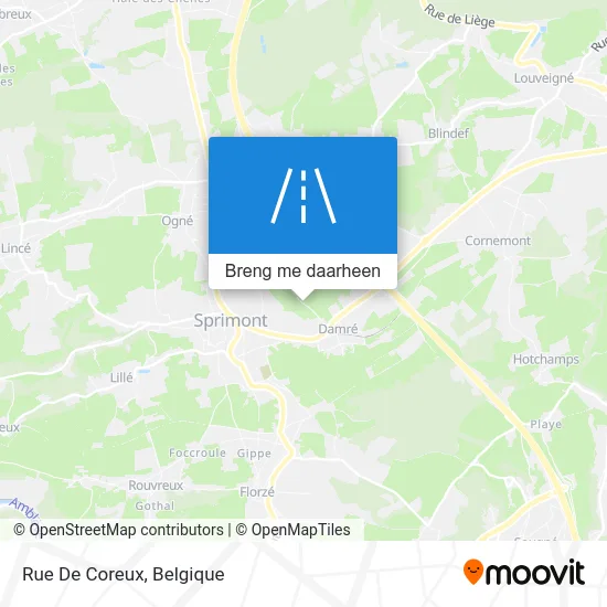 Rue De Coreux kaart