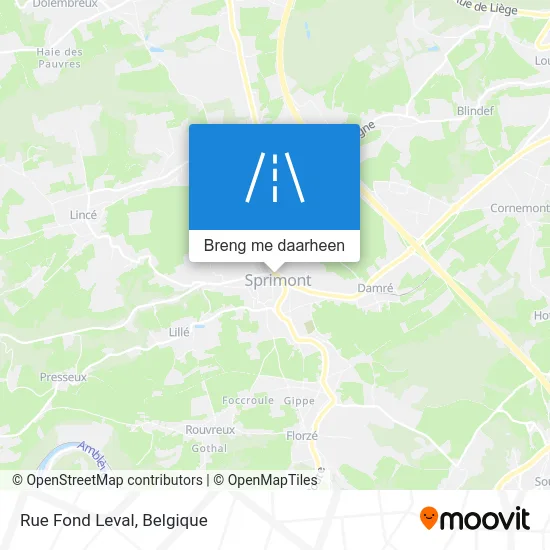 Rue Fond Leval kaart