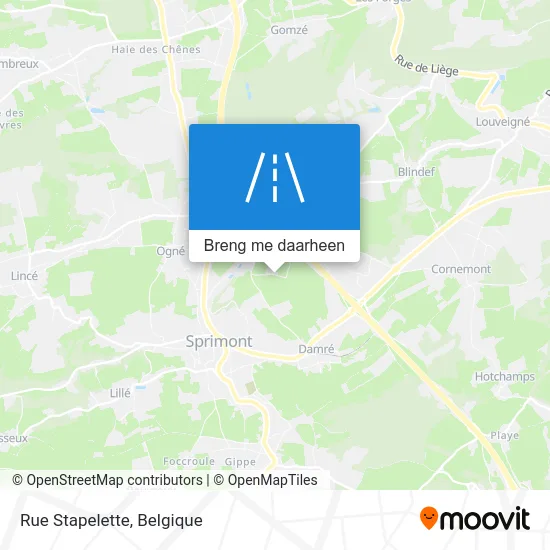 Rue Stapelette kaart