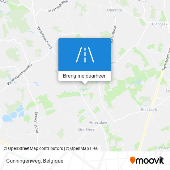 Gunningenweg kaart