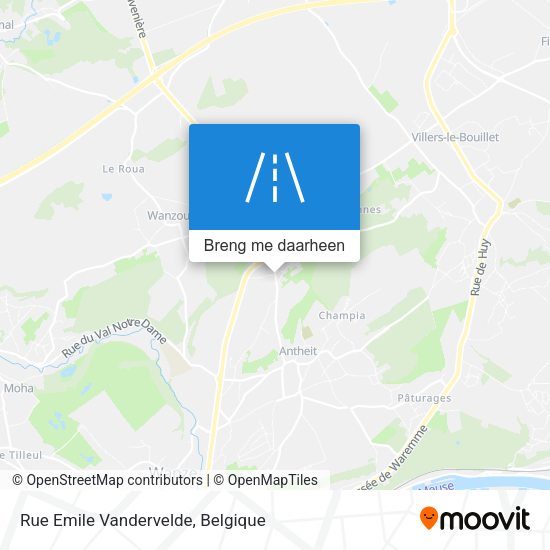 Rue Emile Vandervelde kaart
