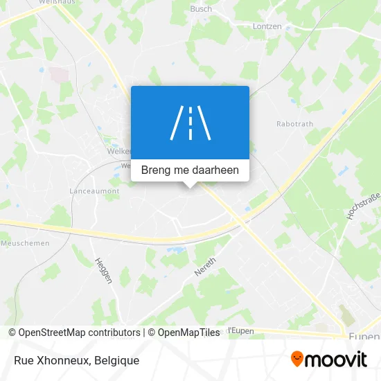 Rue Xhonneux kaart