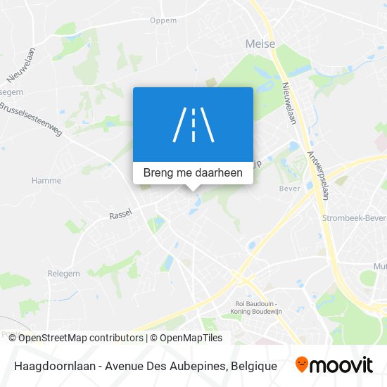 Haagdoornlaan - Avenue Des Aubepines kaart