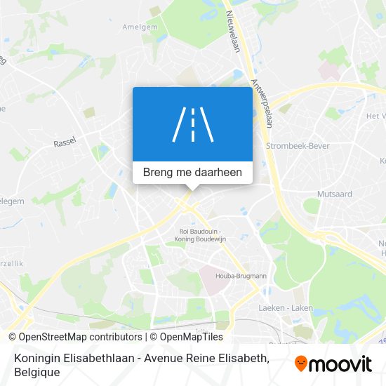 Koningin Elisabethlaan - Avenue Reine Elisabeth kaart