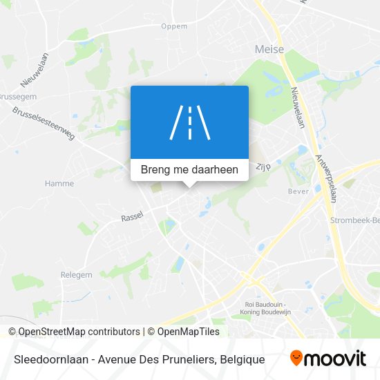 Sleedoornlaan - Avenue Des Pruneliers kaart