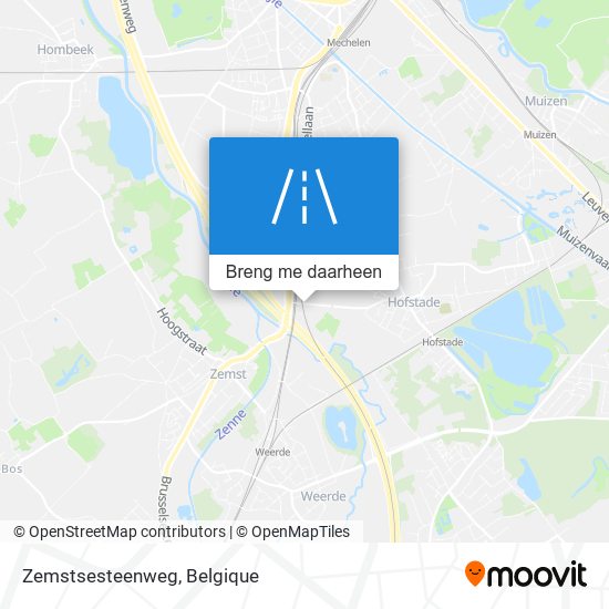 Zemstsesteenweg kaart