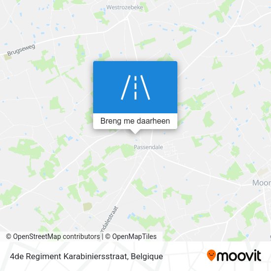 4de Regiment Karabiniersstraat kaart