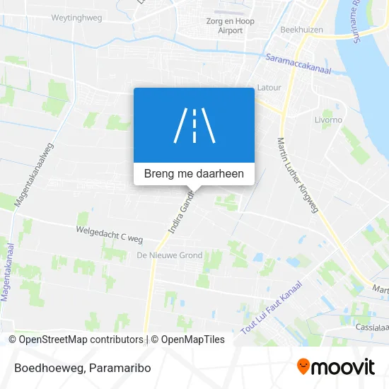 Boedhoeweg kaart