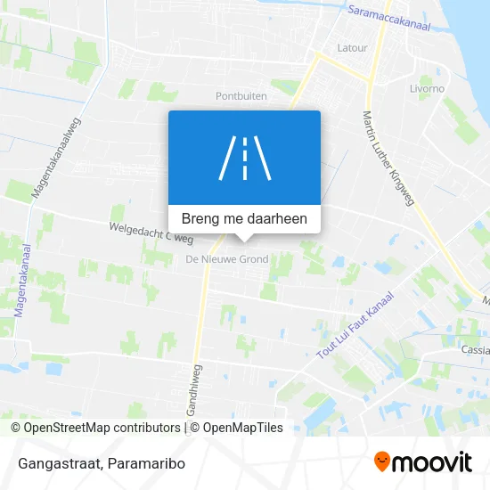 Gangastraat kaart