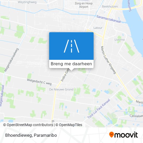 Bhoendieweg kaart