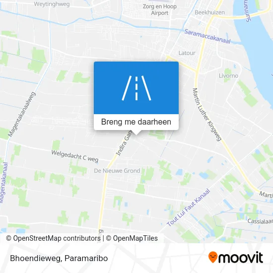 Bhoendieweg kaart