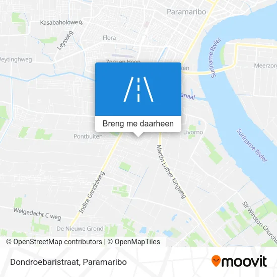 Dondroebaristraat kaart