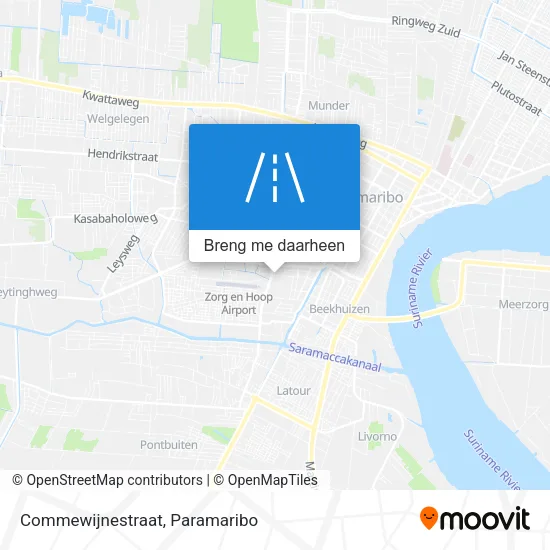 Commewijnestraat kaart