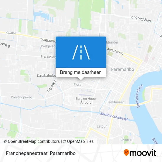 Franchepanestraat kaart