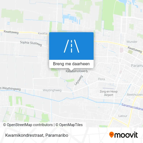 Kwamikondrestraat kaart