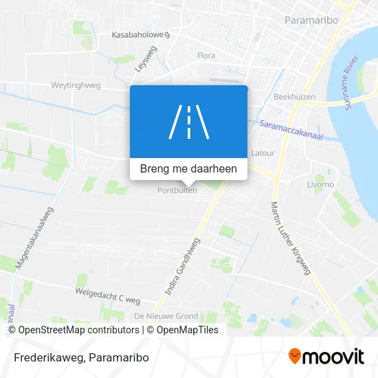 Frederikaweg kaart