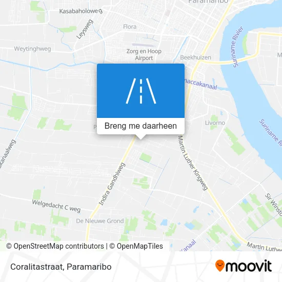 Coralitastraat kaart