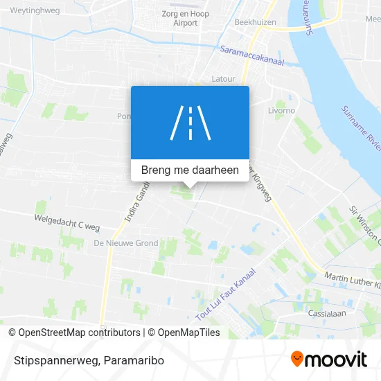 Stipspannerweg kaart