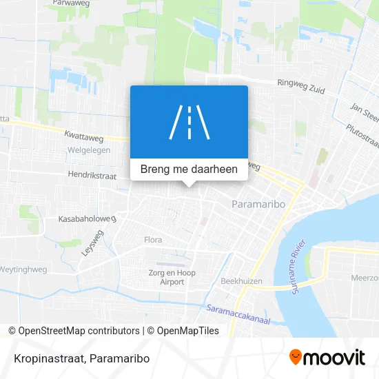 Kropinastraat kaart