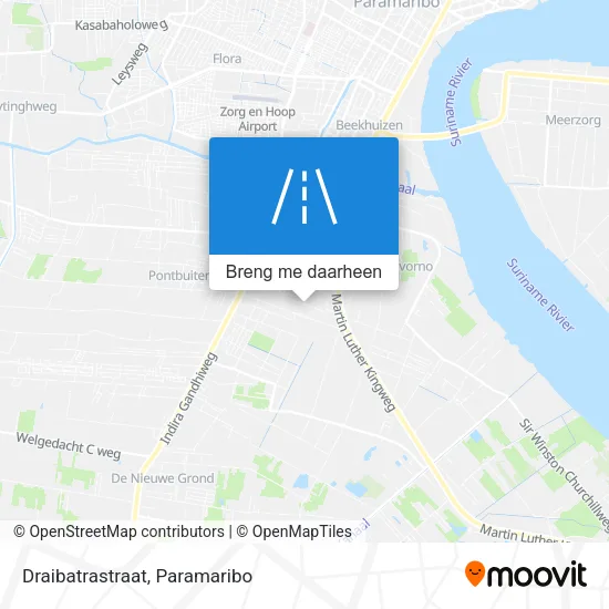Draibatrastraat kaart