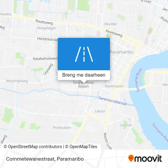 Commetewanestraat kaart