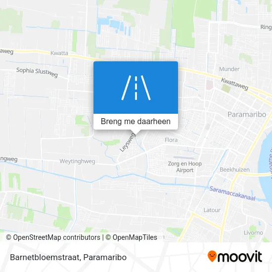 Barnetbloemstraat kaart