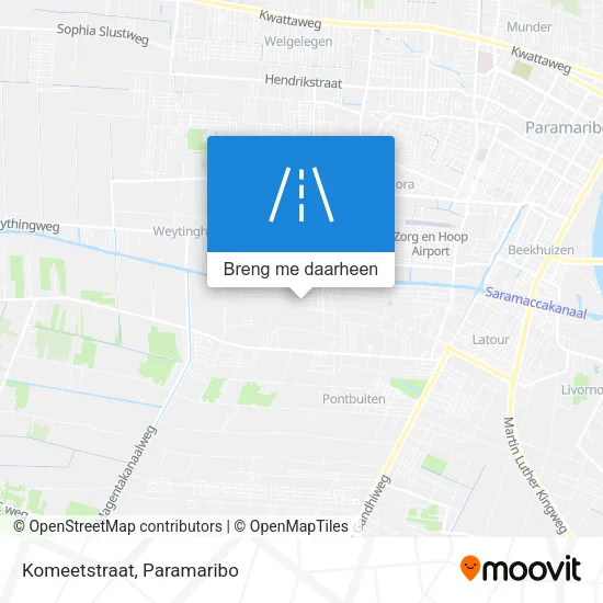 Komeetstraat kaart