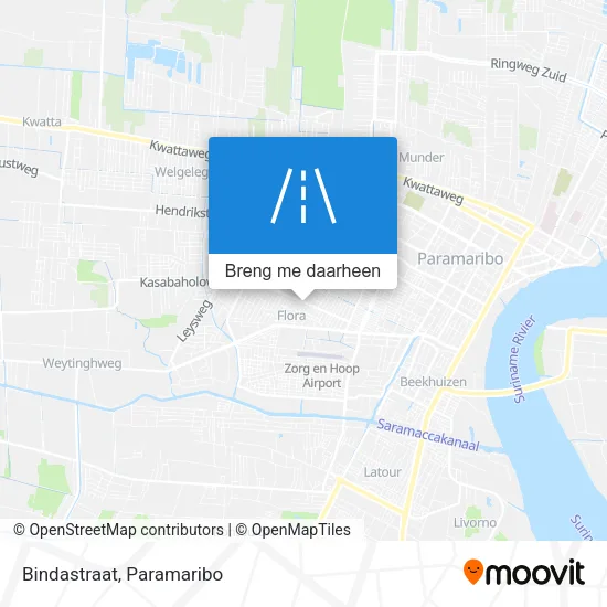 Bindastraat kaart