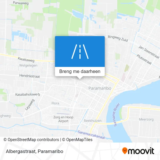 Albergastraat kaart