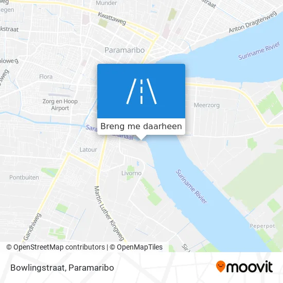Bowlingstraat kaart