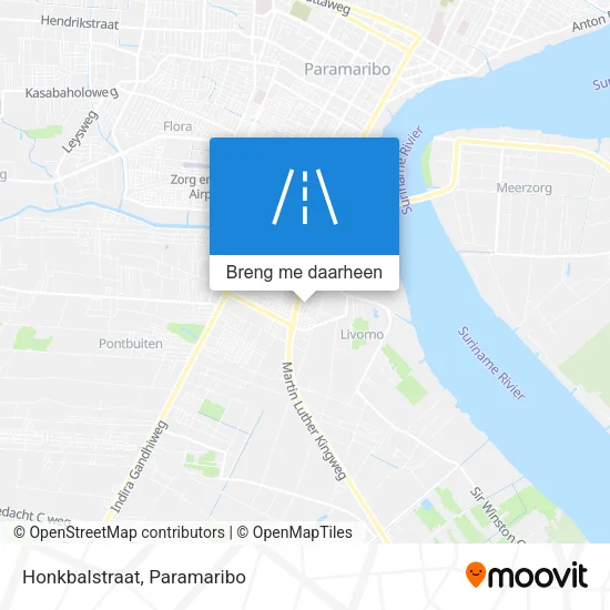 Honkbalstraat kaart