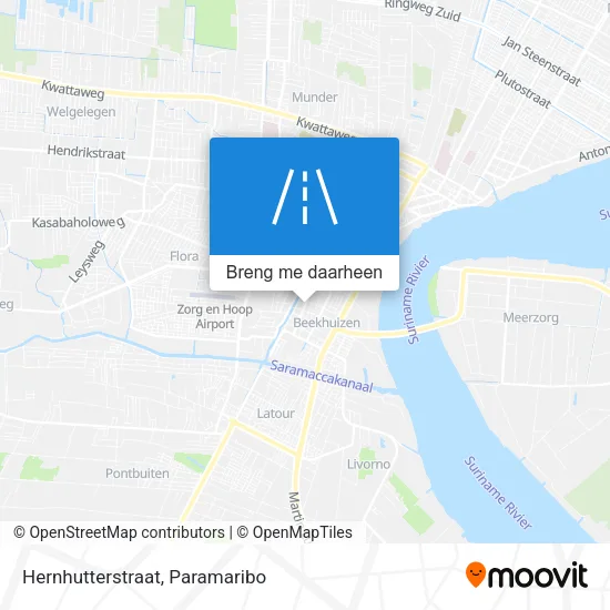 Hernhutterstraat kaart