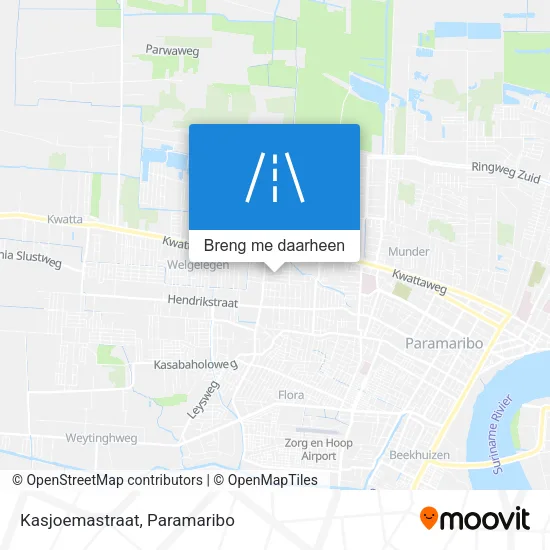 Kasjoemastraat kaart