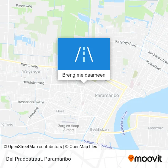 Del Pradostraat kaart