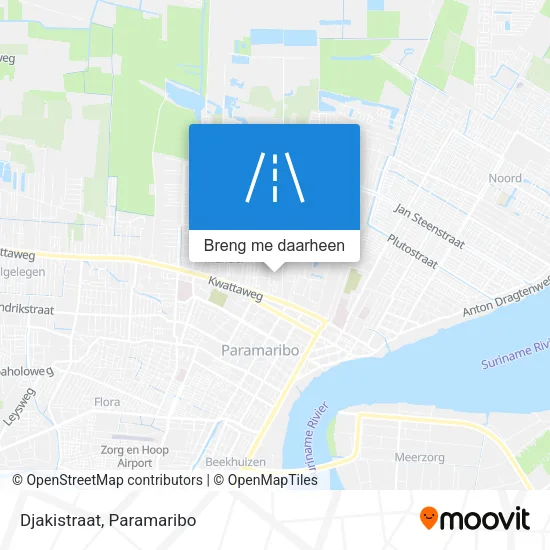 Djakistraat kaart