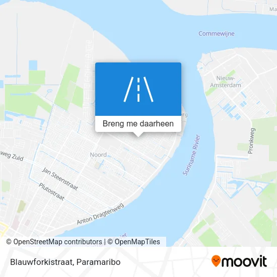 Blauwforkistraat kaart