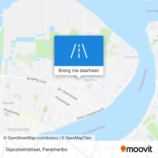 Gipssteenstraat kaart
