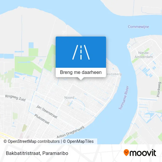 Bakbatitristraat kaart