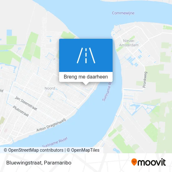 Bluewingstraat kaart