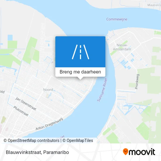 Blauwvinkstraat kaart