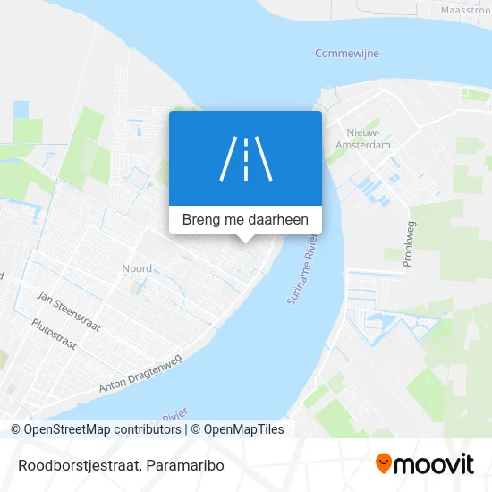 Roodborstjestraat kaart