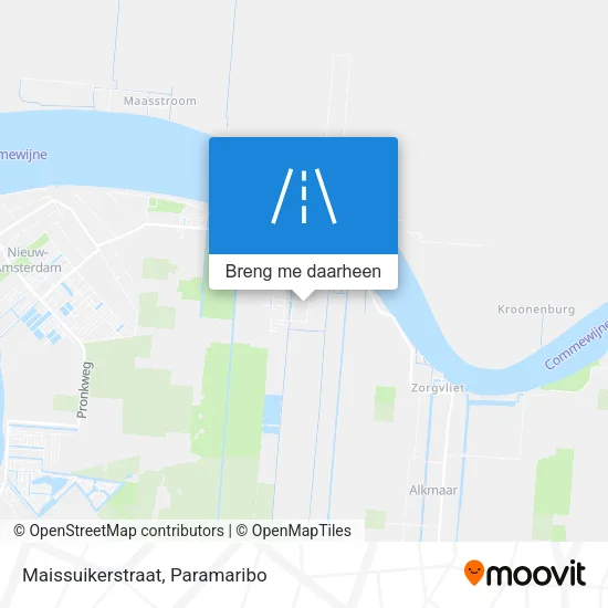 Maissuikerstraat kaart