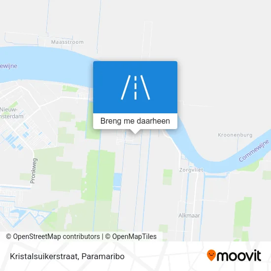 Kristalsuikerstraat kaart